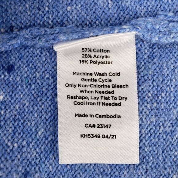 Talbots S Blue Speckled Kitty Tweed Shift Sweater Dress Button Accent, Like New - Picture 7 of 13